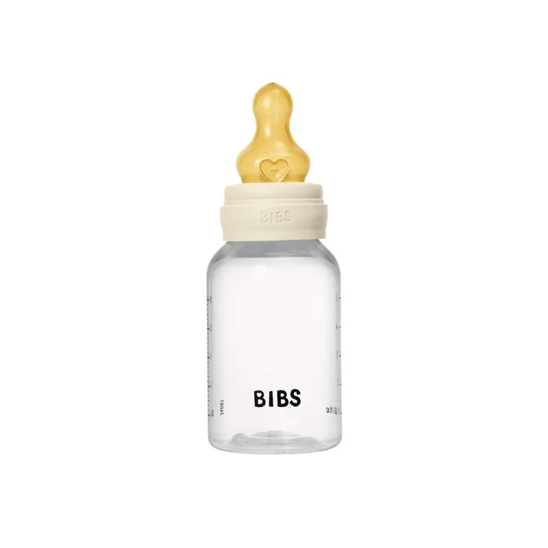 BIBS Bottle - Sutteflaskesæt - Plastik - Latex/Slow Flow/Rund - 150 ml. - Ivory
