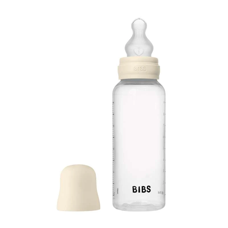 BIBS Bottle - Sutteflaskesæt - Plastik - Silikone/Medium Flow/Rund - 270 ml. - Ivory