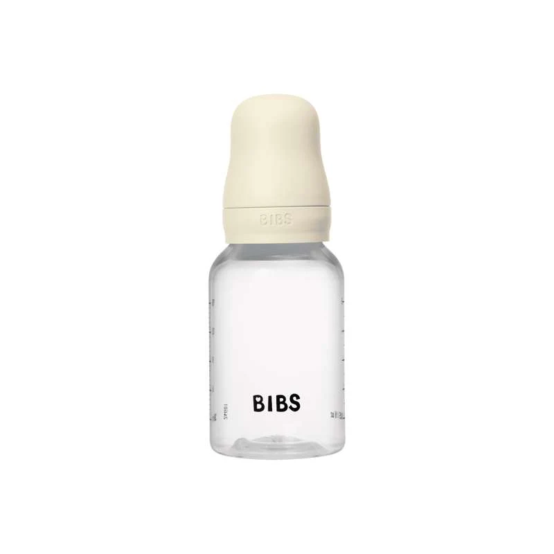 BIBS Bottle - Sutteflaskesæt - Plastik - Silikone/Slow Flow/Rund - 150 ml. - Ivory