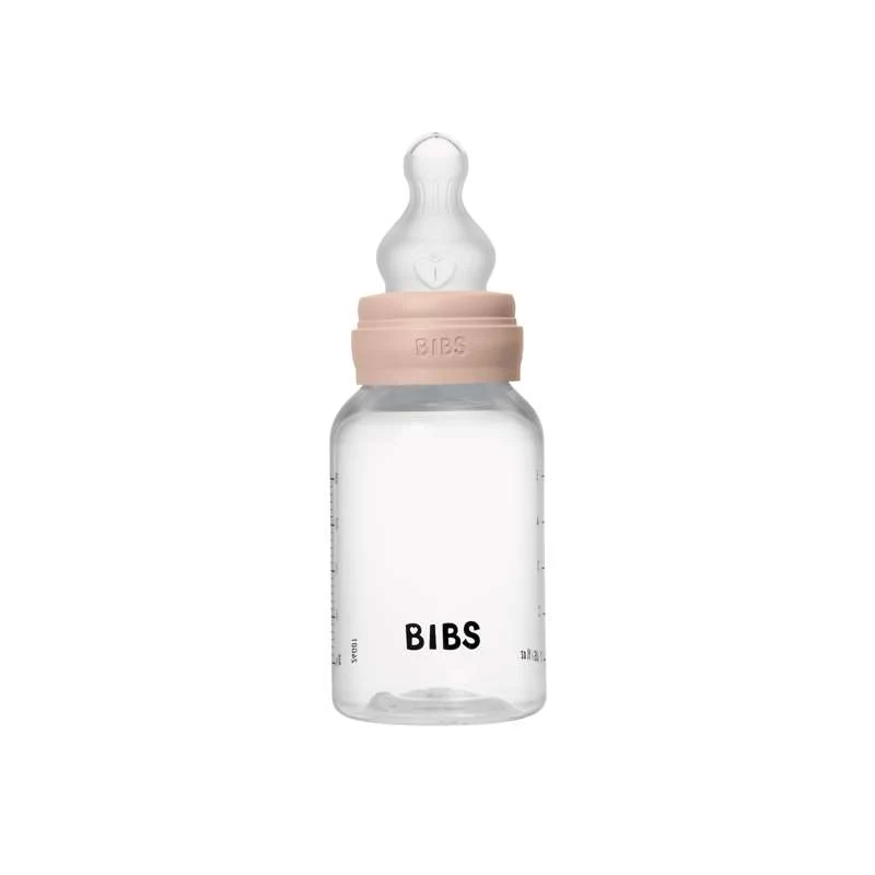BIBS Bottle - Sutteflaskesæt - Plastik - Silikone/Slow Flow/Rund - 150 ml. - Blush
