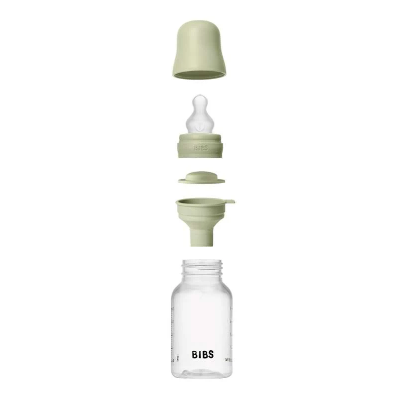 BIBS Bottle - Sutteflaskesæt - Plastik - Silikone/Slow Flow/Rund - 150 ml. - Sage