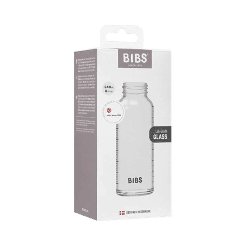 BIBS Bottle - Tilbehør - Stor Sutteflaske - Glas - 240 ml.