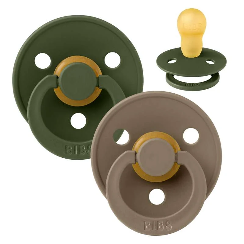 Bibs Okrugla Colour Duda - 2-Pak - vel. 3 - prirodni kaučuk - Hunter Green/Tamni hrast