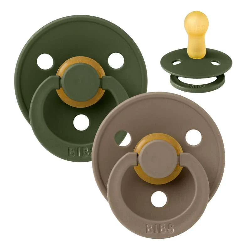 Bibs Okrugla Colour Duda - 2-Pak - vel. 2 - prirodni kaučuk - Hunter Green/Tamni hrast