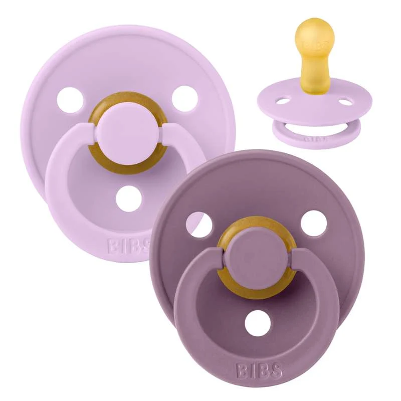 Bibs Okrugla Colour Duda - 2-Pak - vel. 2 - prirodni kaučuk - Ljubičasto nebo/Mauve