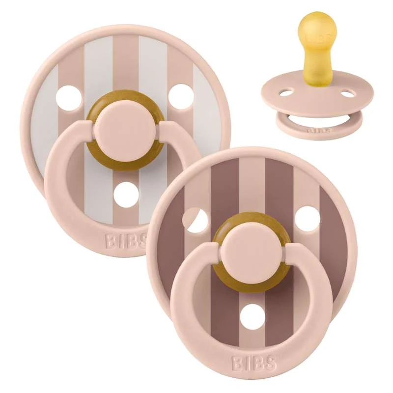 Bibs Okrugla Colour Duda - 2-Pak - vel. 2 - prirodni kaučuk - Studio - Block - Blush Mix