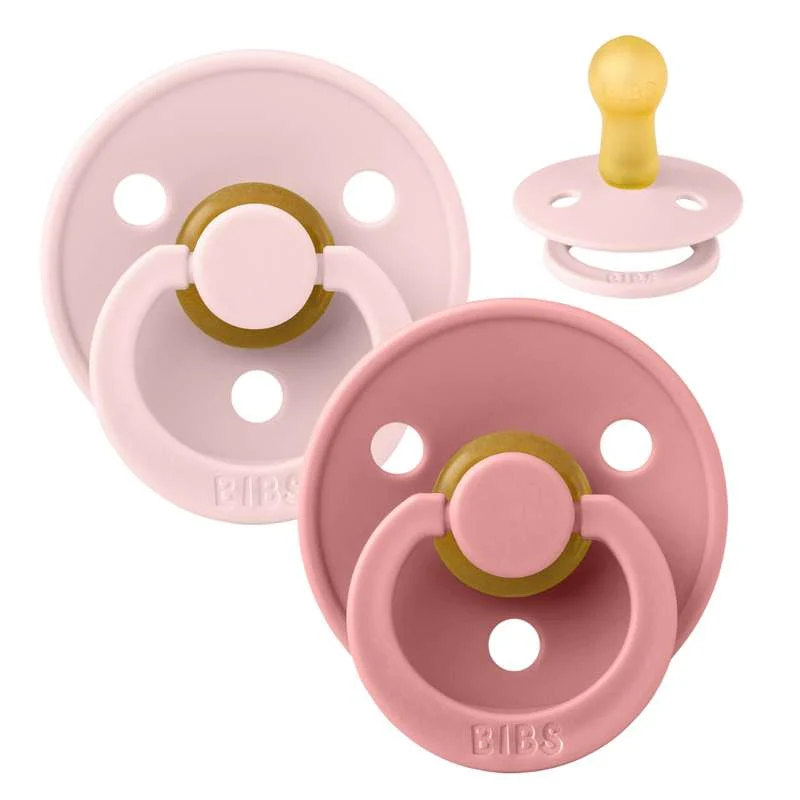 Bibs Okrugla Colour Duda - 2-Pak - vel. 2 - prirodni kaučuk - Cvjetni/Praškasti Roze
