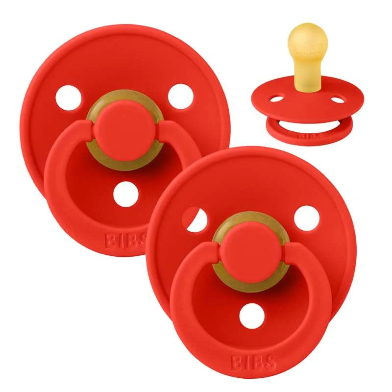 Bibs Okrugla Colour Duda - 2-Pak - vel. 1 - prirodni kaučuk - Slatki jabuka/Slatki jabuka