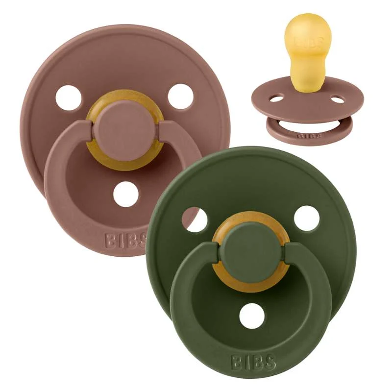 Bibs Okrugla Colour Duda - 2-Pak - vel. 3 - prirodni kaučuk - Woodchuck/Hunter Emerald