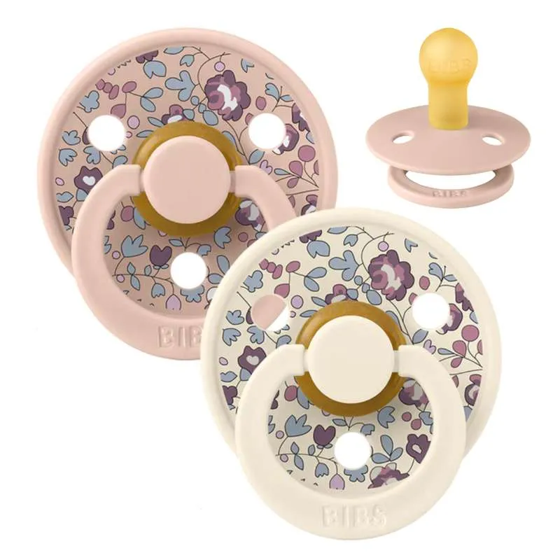 Bibs Okrugla Colour Duda - 2-Pak - vel. 2 - prirodni kaučuk - Liberty - Eloise/Blush Mix