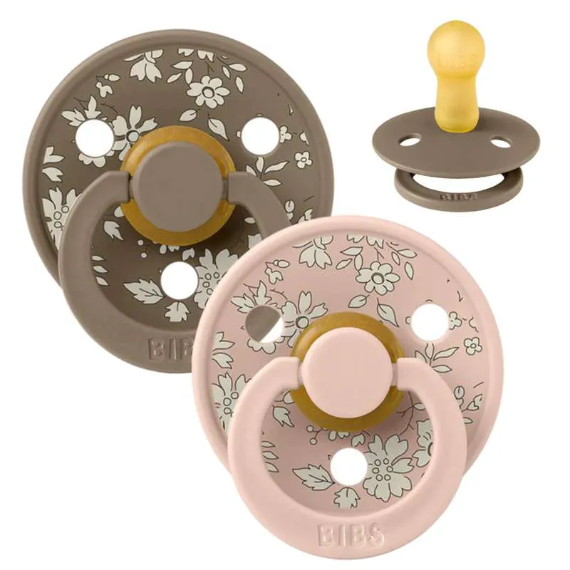 Bibs Okrugla Colour Duda - 2-Pak - vel. 2 - prirodni kaučuk - Liberty - Capel/Blush Mix