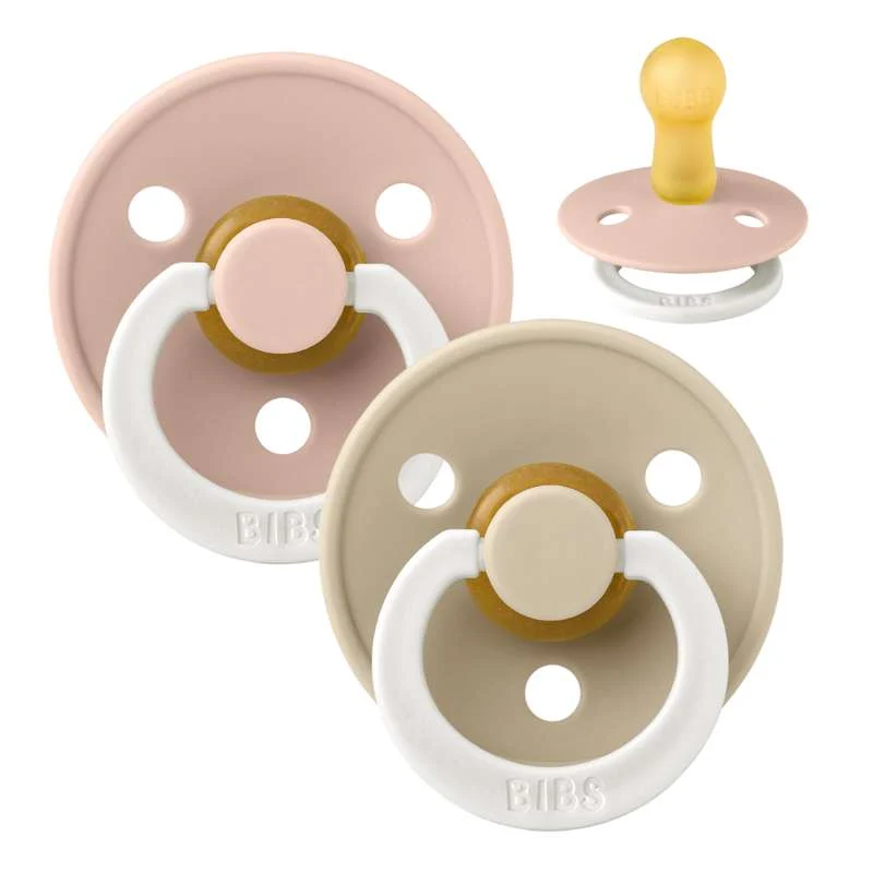 Bibs Okrugla Colour Duda - 2-Pak - vel. 2 - prirodni kaučuk - GLOW - Blush/Vanila