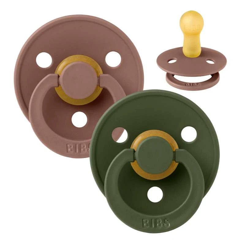 Bibs Okrugla Colour Duda - 2-Pak - vel. 2 - prirodni kaučuk - Woodchuck/Hunter Kadulja