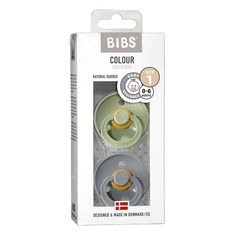 Bibs Okrugla Colour Duda - 2-Pak - vel. 1 - prirodni kaučuk - Siva/Oblak