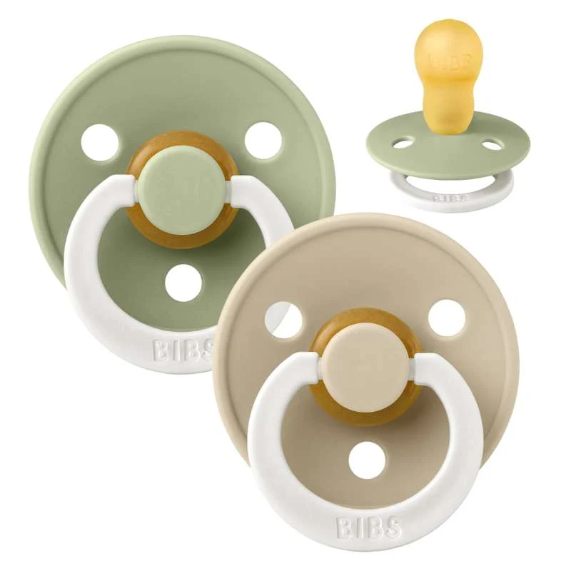Bibs Okrugla Colour Duda - 2-Pak - vel. 3 - prirodni kaučuk - GLOW - Sages/Vanilija