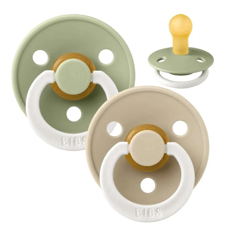 Bibs Okrugla Colour Duda - 2-Pak - vel. 1 - prirodni kaučuk - GLOW - Žalfija/Vanilija