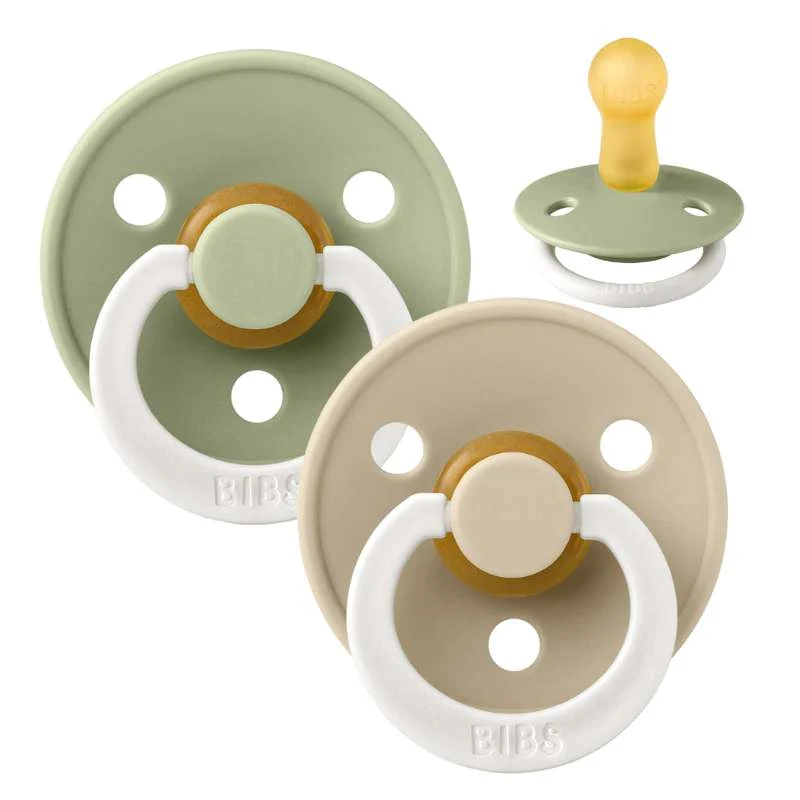 Bibs Okrugla Colour Duda - 2-Pak - vel. 2 - prirodni kaučuk - GLOW - Žalfija/Vanilija