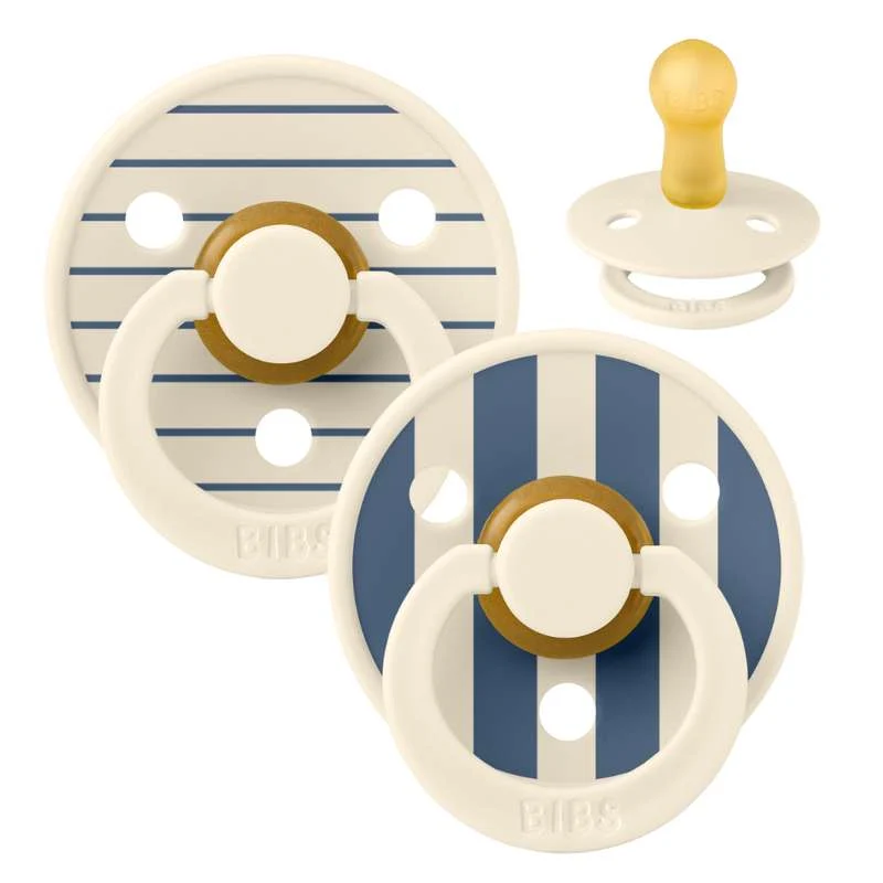 Bibs Okrugla Colour Duda - 2-Pak - vel. 2 - prirodni kaučuk - Studio - Pin - Slonovač/Čelično safir