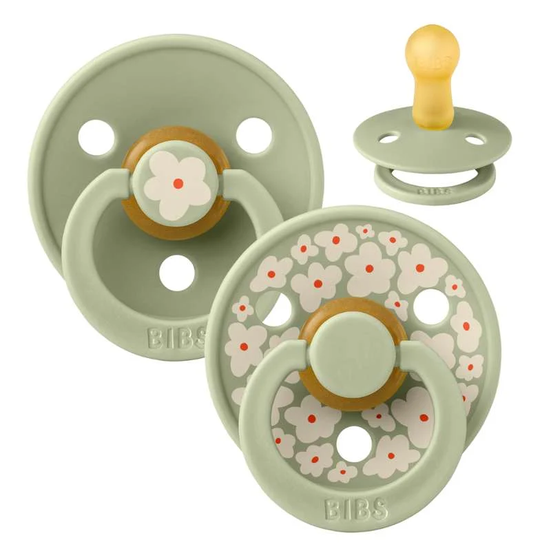Bibs Okrugla Colour Duda - 2-Pak - vel. 2 - prirodni kaučuk - Studio - Jasmine - Šalica/Sage