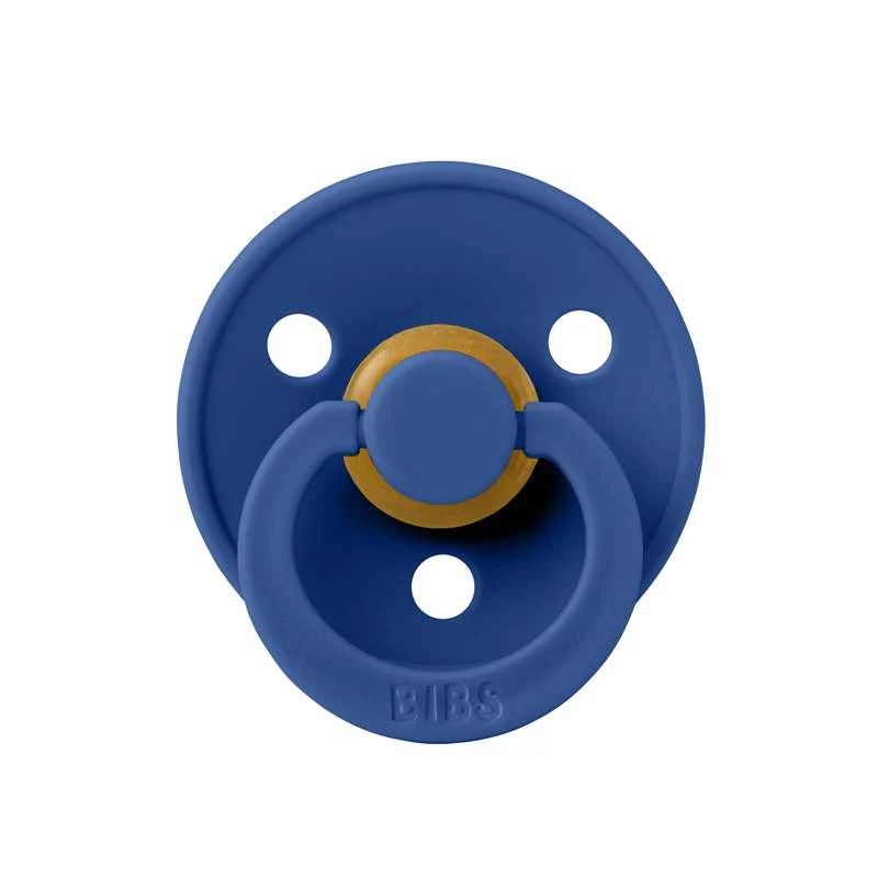 Bibs Okrugla Colour Duda - vel. 2 - prirodni kaučuk - Plavi cvijet