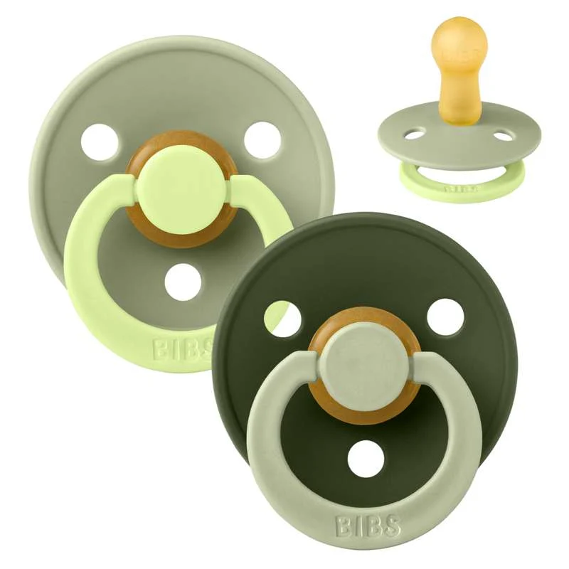 BIBS Rund Colour Sut - Str. 2 - Naturgummi - Studio - Fusion - Sage/Hunter Menta Mix