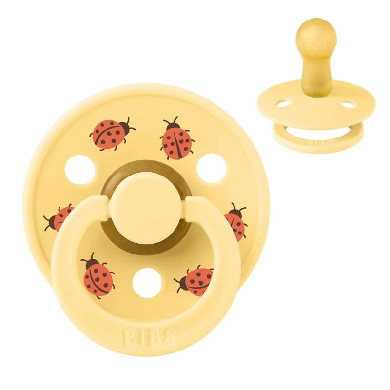 BIBS Rund Colour Sut - Str. 2 - Naturgummi - Studio - Ladybug - Pale Butter