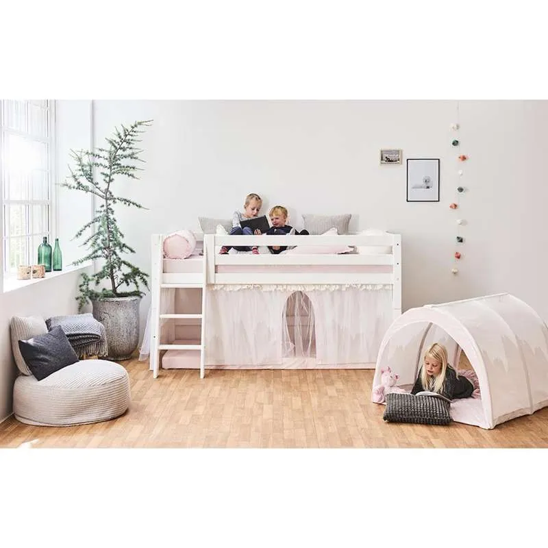 Hoppekids Forhæng Til Seng - WINTER WONDERLAND m. Tyl - Flere Størrelser