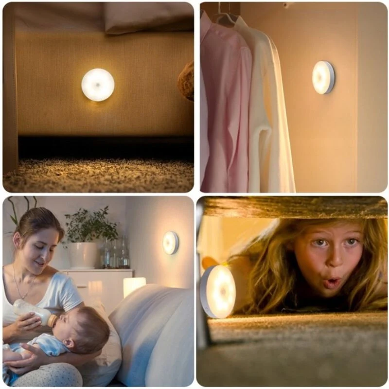 2 kom LED noćnih lampi s detektorom pokreta i 16 LED dioda – USB, žuto svjetlo