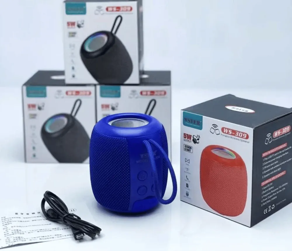 Bluetooth Zvučnik WS-309 – Bežični 5W Prenosni Zvučnik sa LED Svetlom