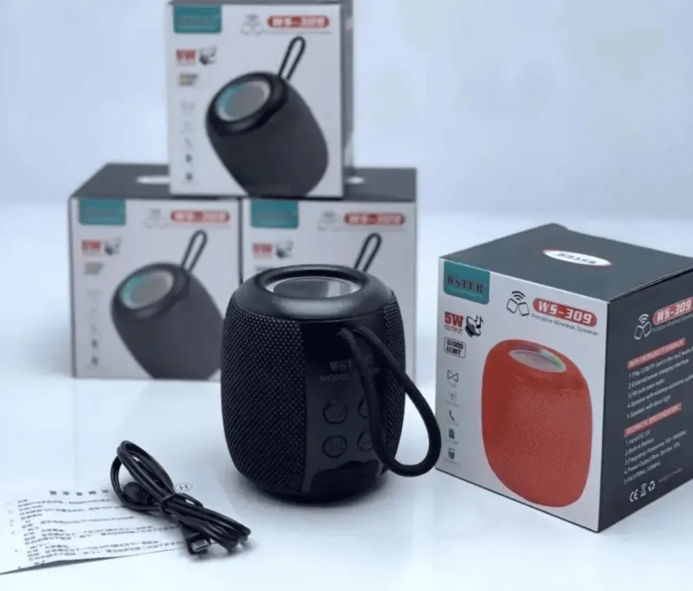 Bluetooth Zvučnik WS-309 – Bežični 5W Prenosni Zvučnik sa LED Svetlom