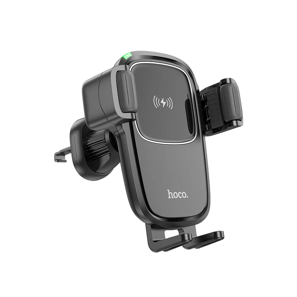 HOCO auto držč za ventilacijsku rešetku s automatskim induktivnim punjenjem 15W HW01 Pro crni
