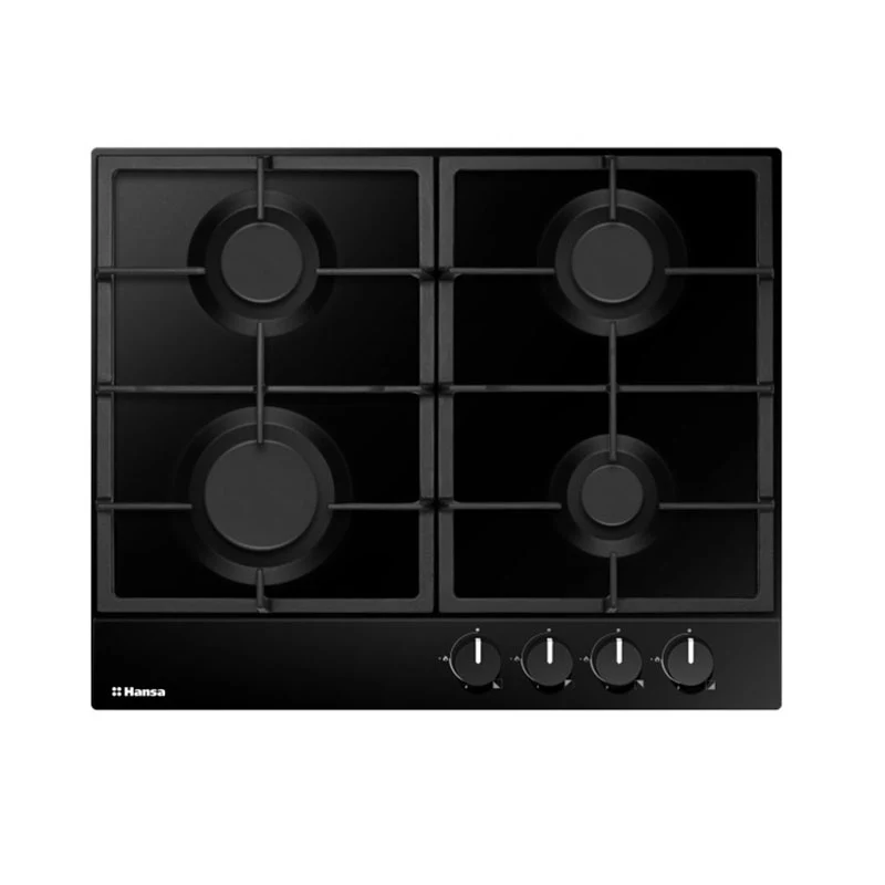 Hansa ploč za kuhanje BHGS630502, inox, 4xplin, gus rešetka, crna