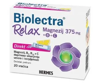 BIOLECTRA RELAX MAGNEZIJ 375 MG + B + C DIREKT
