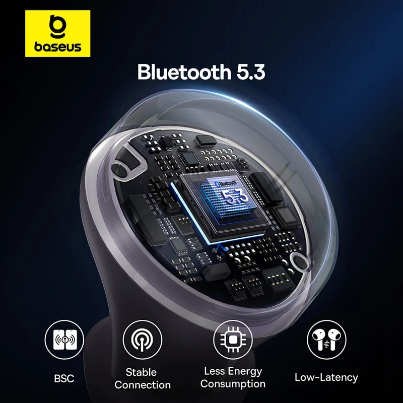 BASEUS bežične bluetooth slušalice TWS ENC IPX4 Bowie E18 ljubičaste