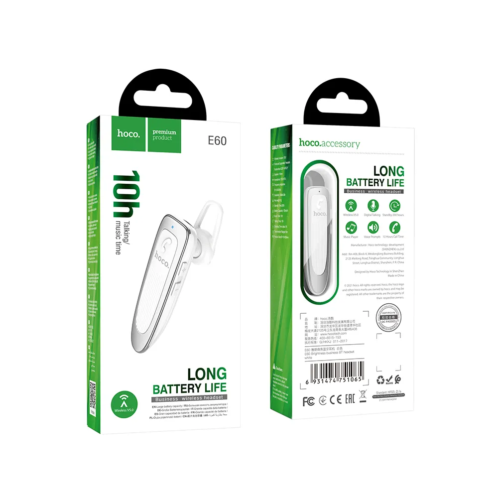 HOCO E60 bežična bluetooth slušalica bijela