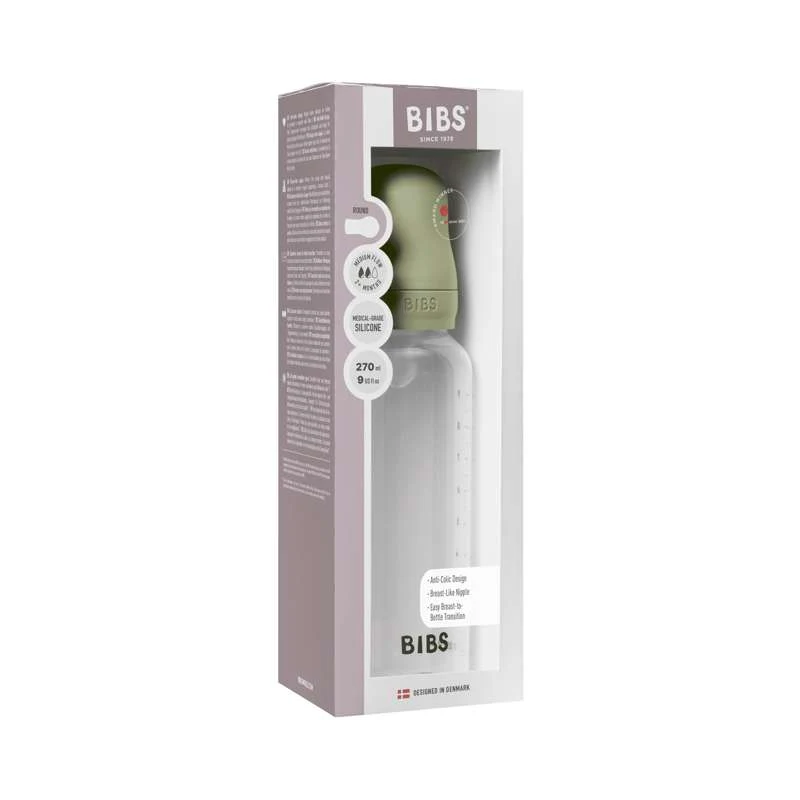 BIBS Boca - Set za dojenje - Plastika - Silikon / Srednji protok / Okrugla - 270 ml. - Salvia