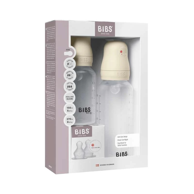 BIBS Boca - Grow and Flow Set za dojenje - Plastika - Silikon/Runda - 150 ml./270 ml. - 2-Pak - Slonovač