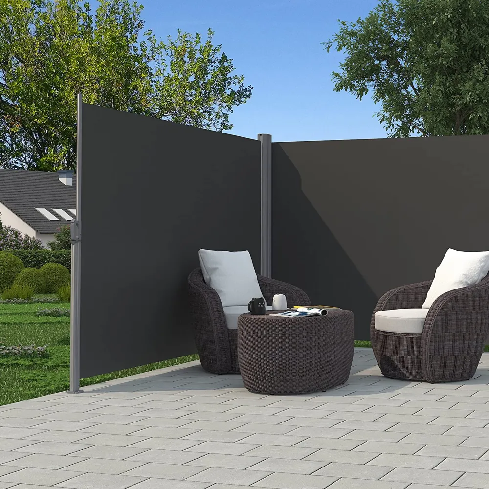 Dvostrana, razvlačna tenda 160 x 600 cm, siva