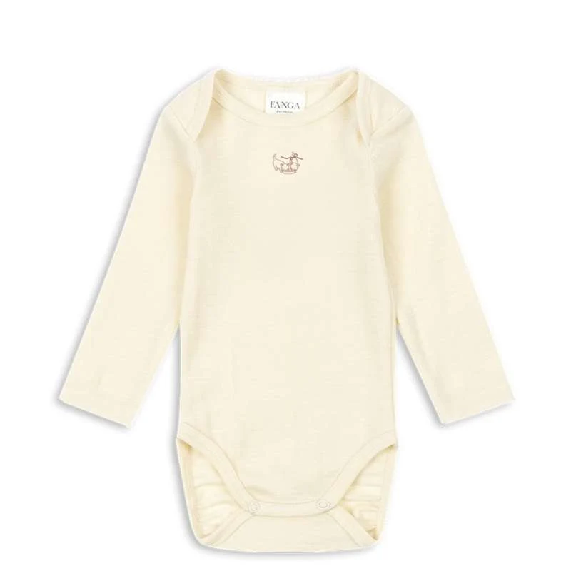 Fanga Fontana Erba Body - Langærmet - Uld - Beige Melange 3m