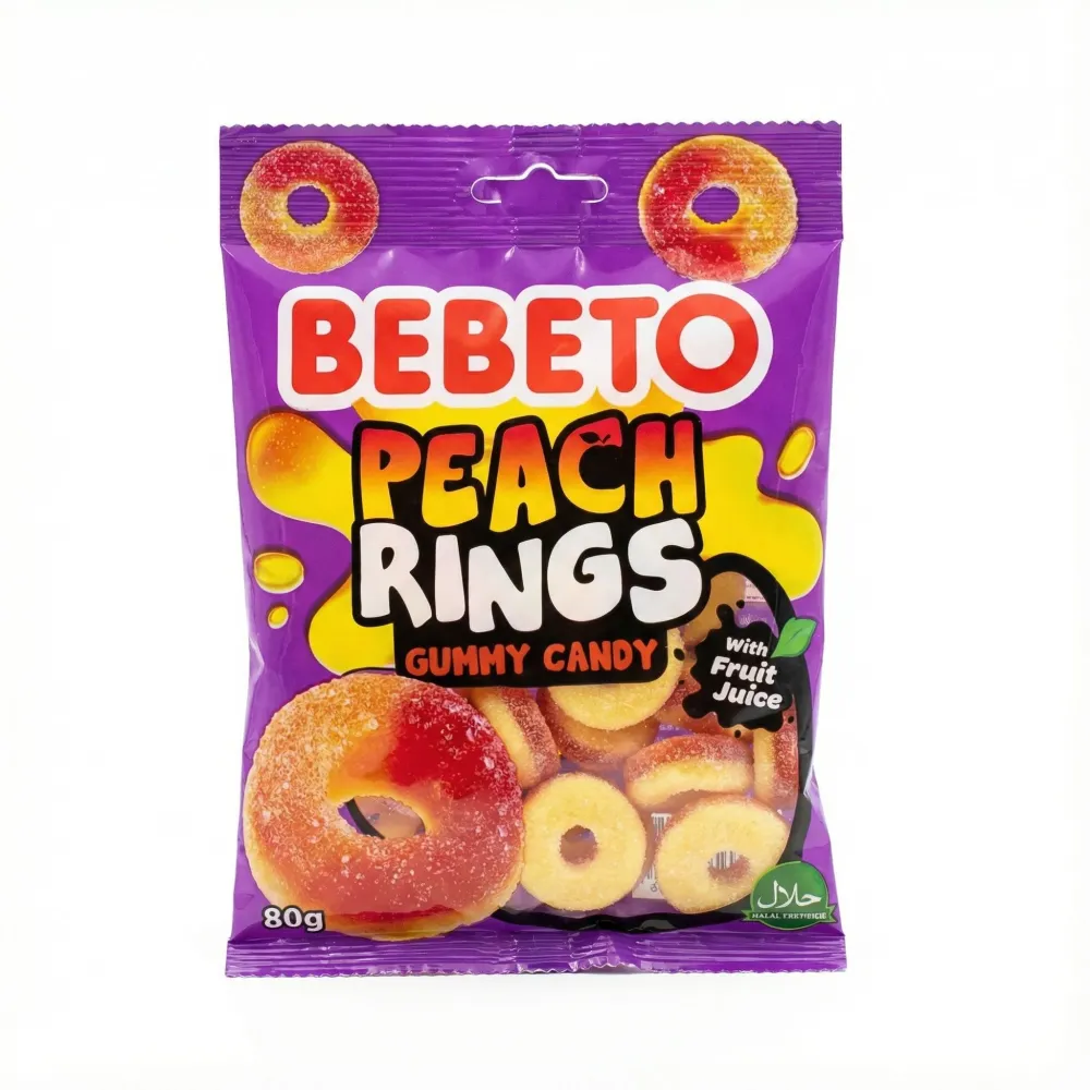 Bebeto Peach Rings, gumene bombone s okusom breskve od 80g