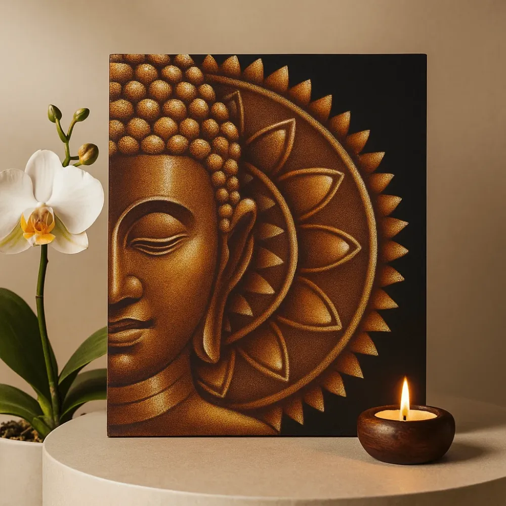 Budina platnena zidna umjetnost zlatna mandala 60x80cm