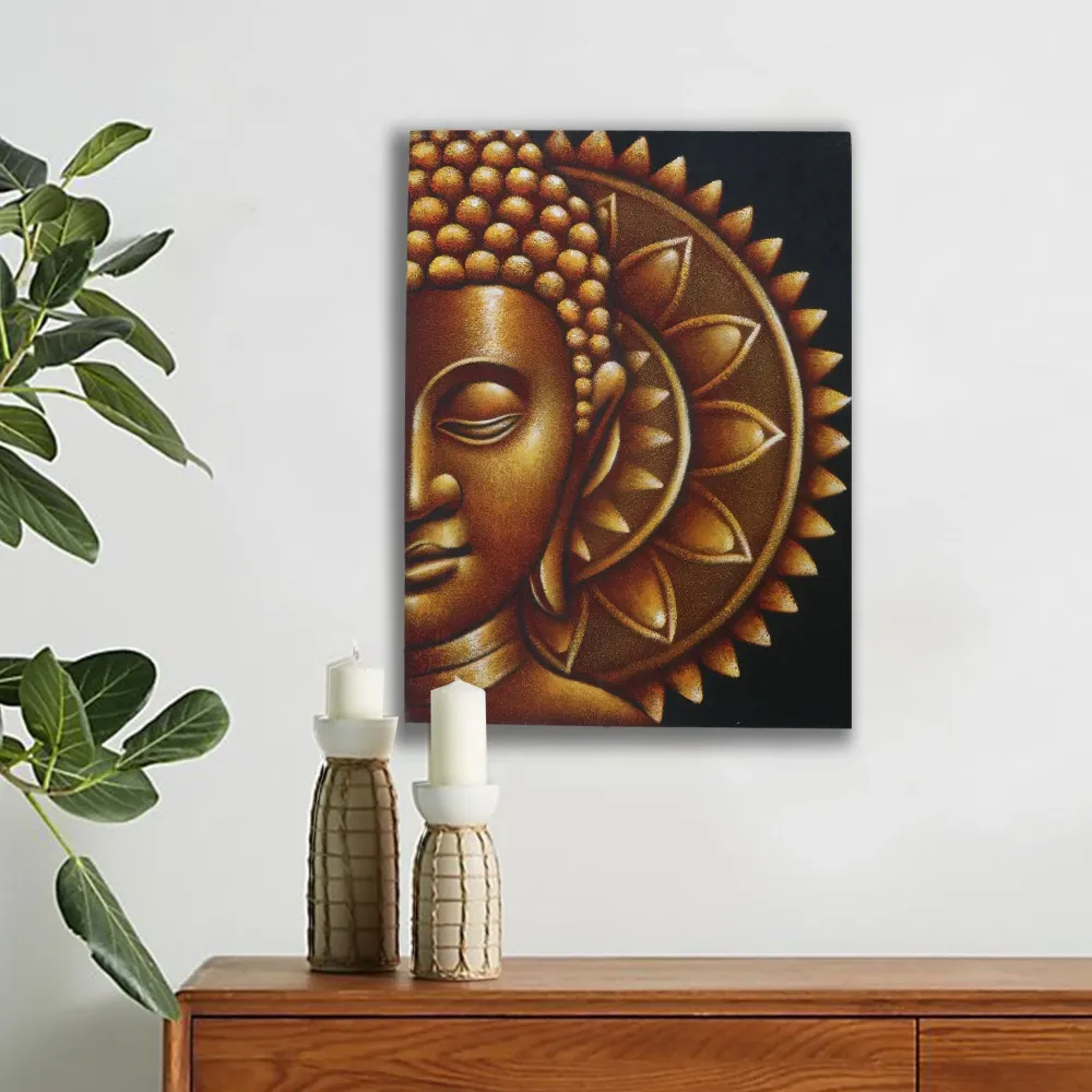 Budina platnena zidna umjetnost zlatna mandala 60x80cm