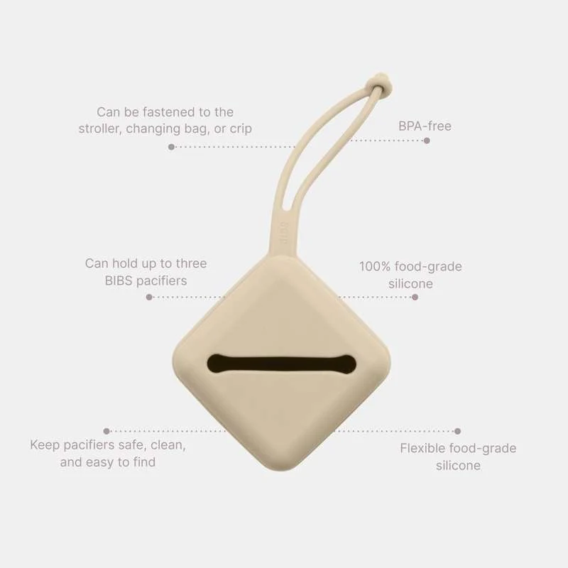 Tvrda ljuska EVA BIBS Accessories Pacifier Case - Silikone - Sutteboks m. Plads til 3 Sutter - Ebony Oak