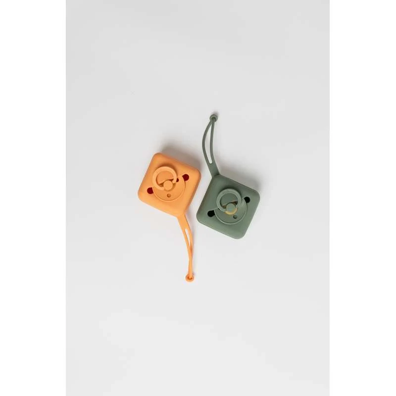 Zippered tech torbica BIBS Accessories Pacifier Case - Silikone - Sutteboks m. Plads til 3 Sutter - Pumpkin