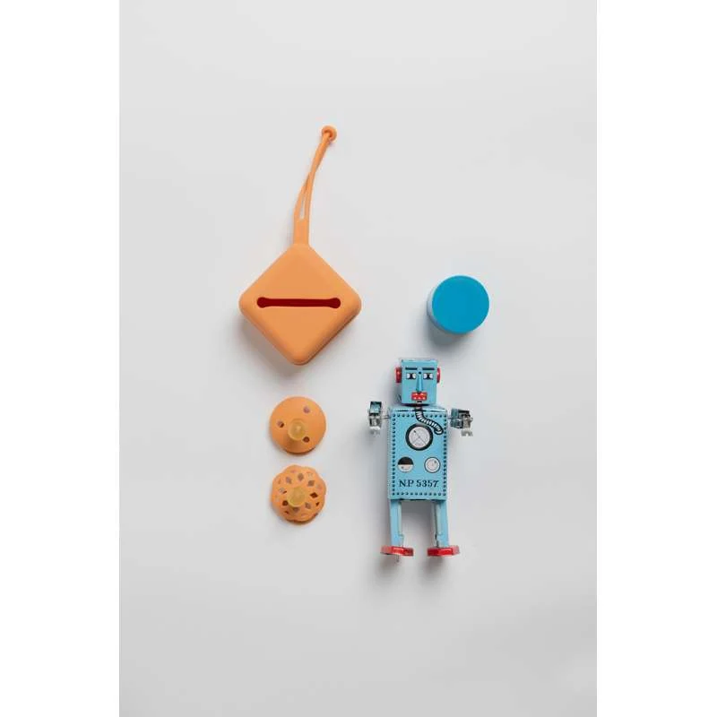 Zippered tech torbica BIBS Accessories Pacifier Case - Silikone - Sutteboks m. Plads til 3 Sutter - Pumpkin