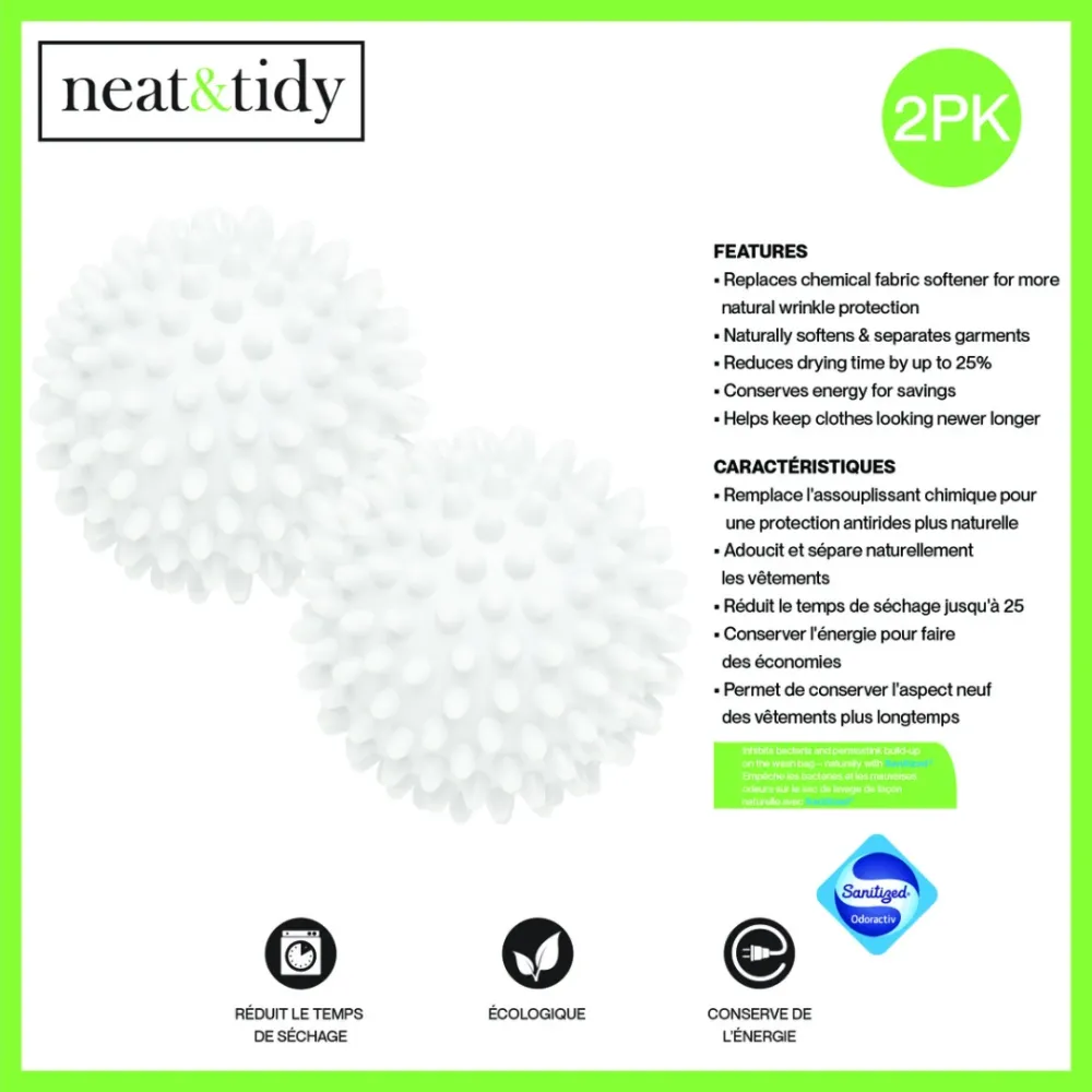 N&T 2pk Dryer Balls White
