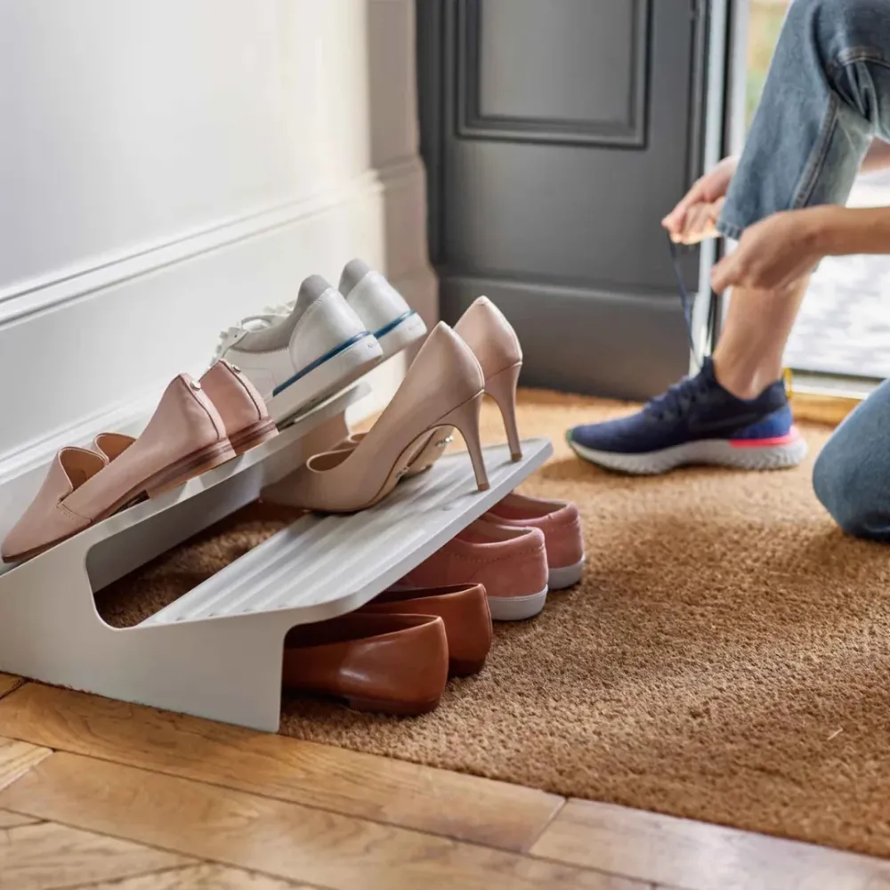 Shoe-™ Large Space-saving Ecru Shoe Rack