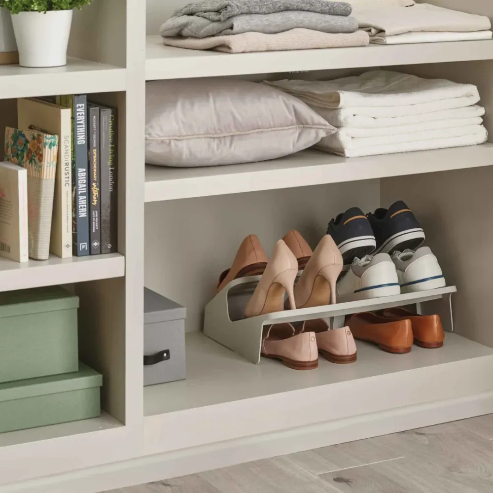 Shoe-™ Large Space-saving Ecru Shoe Rack