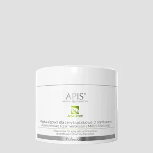 Acne-Stop maska od algi za kožu sklonu aknama s bambusom, zelenim čajem i crnim blatom s Mrtvog mora Apis