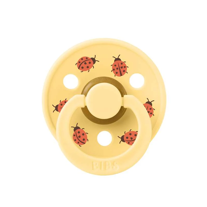 BIBS Rund Colour Sut - Str. 3 - Naturgummi - Studio - Ladybug - Pale Butter